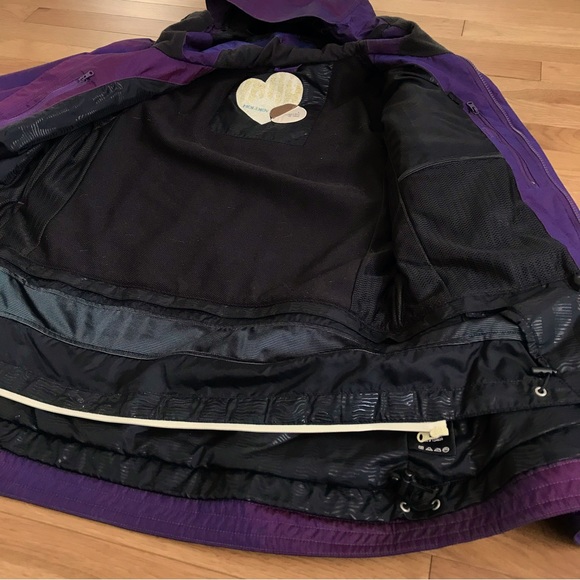 Large Snowboard jacket insulated purple Holden with snow skirt pit zips - Picture 6 of 16